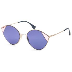 NEW Fendi 0341 S Blue Pink Silver Cat Eye Sunglasses
